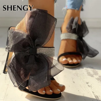 2020 SHENGY Fundita Cristal Pompe de Sandale cu Toc Stiletto de Înaltă Tocuri, Degetele de la picioare Ascuțite de Femei Pantofi de Partid Club de noapte Partid Pompa
