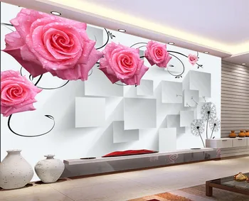 Personalizate 3d Murală Tapet Living 3D Rose TV de Fundal Legat Pictura pe Perete Tapet
