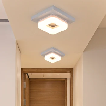 Modern Flush Mount Plafon Lumina Hol, Veranda, Balcon, Lampă de Iluminat Interior Montat pe o Suprafață Pătrată cu LED Lumini Plafon