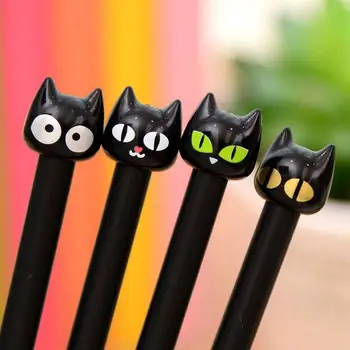 48pcs/lot en-Gros Dulce drăguț Pisica Neagra design pix cu gel 0.5 mm negru de cerneală de papetărie de birou rechizite papelaria
