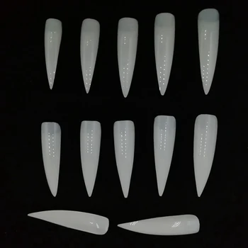 1bag/lot 100buc Artificiale ABS False Unghii False Complet Acoperi Unghii Lungi Salon Transparent Acrilic Sfaturi de Unghii Stiletto