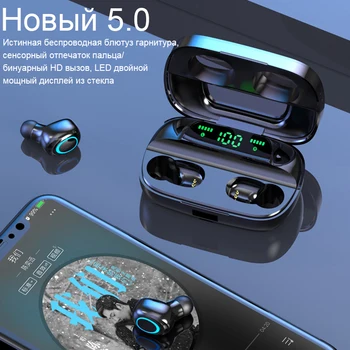 Noi TWS Bluetooth 5.0 set de căști wireless touch display digital de reducere a zgomotului căști stereo sport cu cască cu încărcare compar