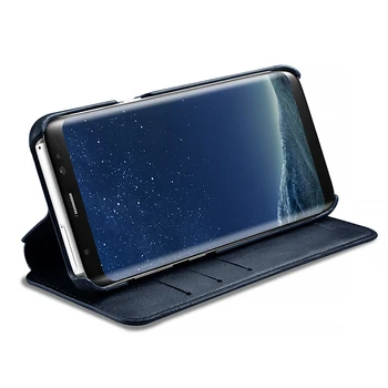 XOOMZ Slot pentru Card de Buzunar Design Flip case Pentru Samsung Galaxy S8 Plus Stilul de Afaceri din Piele PU Portofel Caz Acoperire Telefon