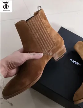 FR.LANCELOT 2020 noua moda barbati piele de căprioară piele bootsslip pe Chelsea cizme pantofi de partid punct de sex masculin deget de la picior de vest papuceii 5cm