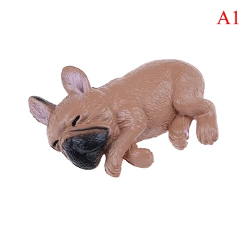 Bulldog francez Somnoros Corgis Câine Jucării Figurine Peisaj Decor Animale de Păpuși pentru Copii Cadouri PVC Model de Jucărie