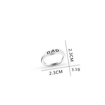 Creative MAMA TATA Alfabetul Aliaj Inel Simplu de Design Unisex Degetul Bijuterii Accesorii Ziua Tatălui și Ziua Mamei Cadou