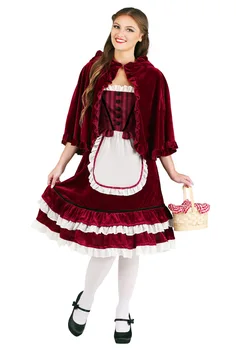 Little Red Riding Hood Costum Adult Lolita Printesa Regina Costum De Halloween Pentru Femei Fantezie Partid Rochie Fancy Mantie Tinuta