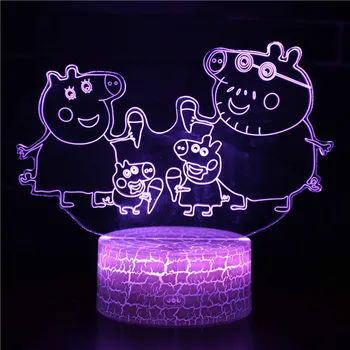 DLMH Noapte, Lumini cu LED-uri Noutate 3D lampa Jucărie Drăguț Cadou 7 Culori desen Animat Atmosfera Lampă Pentru Copii, Camera pentru Copii