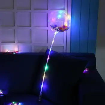 5/10buc Mâner cu LED-uri Baloane cu Stick Luminos Transparent Pene Bobo Festival de Baloane Nunta Petrecere Decoratiuni