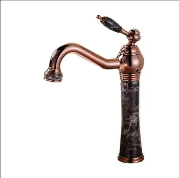 Punte montat alamă și întuneric Jad robinet de Baie de Lux Bazinul robinet Mixer Robinet a Crescut de Aur Robinet Chiuveta Baie Robinet de Apă Bazinul robinet