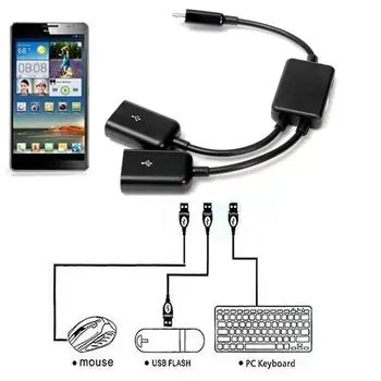 Micro 2 In1 OTG USB Port de Joc Mouse-ul Tastatura Adaptor Pentru Google 4 Pentru Samsung S5, Nexus Notă Tableta 4,3,2 Pentru Android prin Cablu S1G5
