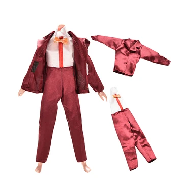 1Set de Moda de Afaceri Formal Costum Frac Roșu Tinuta Petrecere de Nunta Prințului Îmbrace Haine De Fată Păpușă Ken Accesorii