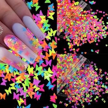 Oglinda Stralucitoare Fluture Unghii Paiete Paillette Decor Amestecat Culori de Unghii Holographics Sclipici 3D Fulgi de Felii de Artă Accesoriu