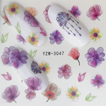 1 Foaie de Apa de Flori de Decal Multi Color Manichiura Nail Art Transfer Autocolant Decor DIY Pentru Frumusete Instrumente de Unghii Autocolante Unghiilor