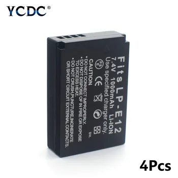 YCDC 4buc Negru LP-E12 1000mAh baterie Reîncărcabilă Digital Litiu Camera Baterie Pentru Canon EOS 100/100D/M/M10/M50/M100/DSLR/Sărut X7