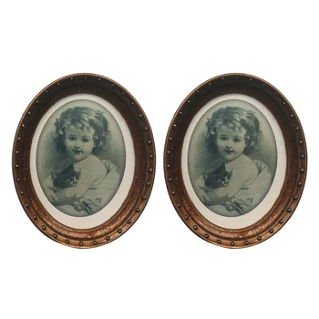 Miniaturi Oval Poza Rama Foto pentru 1/12 Păpuși Decoratiuni