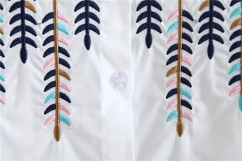 Noi Vara Ureche de orez Broda din Bumbac Doamnelor Biroul Tricouri Femei Top cu Maneci Lungi Designer Topuri Albe Formale Tricouri