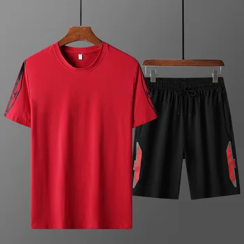 Vara Barbati Sport treninguri pantaloni Scurți Seturi Poliester Fashioin Treninguri tricou, Bermude Bord Tipărite În 2020 Nou Haine Casual
