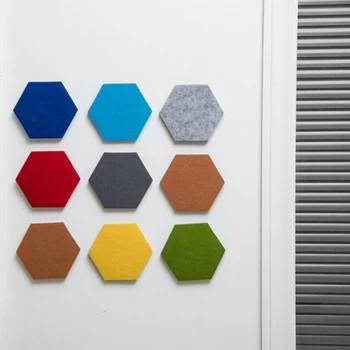 9pcs 3D Hexagon Simțit din Piele Sculptură Autocolant de Perete Camera Artă Murală Home Decor plin de culoare Decalcomanii de Perete Decor Foaie de Ornament Mural