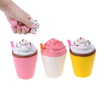 Jumbo Cutie Lapte Ceașcă de Cafea Lent în Creștere Kawaii Drăguț Jucărie pentru Copii cadouri de Telefon Curele Curcubeu inghetata