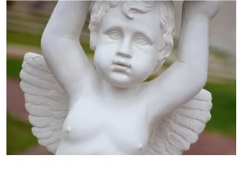 De mari Dimensiuni 76Cm Grădină Acasă Statuie Decor Accesorii Curte Înger de copil care Deține Un Ghiveci Parc Peisaj în aer liber de Sculptură