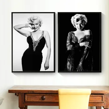 Home decor de perete de arta Personaj star de cinema Marilyn Monroe Negru și Alb poster Misto Acasă Decorative Cavans Pictura