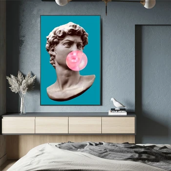 Amuzant Arta Sculptura lui David Arta de Perete Postere Si Printuri David cu Balon Canvas Tablouri Canvas Art Imaginile Pentru Camera de zi