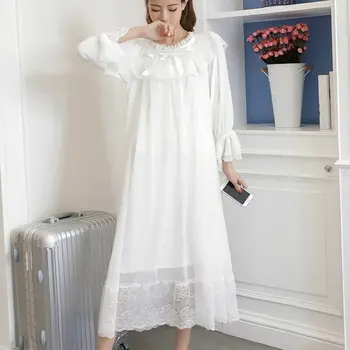 Doamnelor Fata De Lolita Sleepwear Zburli Dantela Cămașă De Noapte Camasa De Noapte Victorian, Vintage