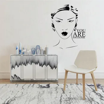 Salon de frumusete Perete Decal Femeie Fata Citat Inspirație Vinyl Wall Art Decor Autocolant Dormitor Vinil WL1557