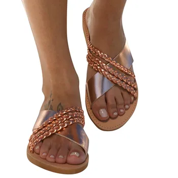 Noile Sandale Plate pentru Femei Platforma Papuci de casă Femeile Cruce cu sandale Sandale de Plaja de Mers pe jos Pantofi Pantofi de Vara Zapatos Mujer E682