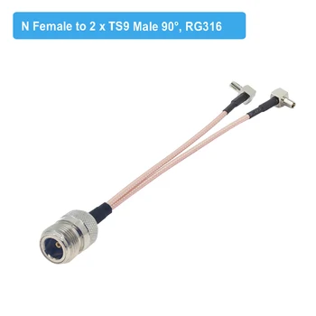 N Femeie la 2 x TS9 4G LTE Antena Adaptor Tip Y Splitter Combiner RF Coaxial Cablu Coadă pentru HUAWEI ZTE router modem