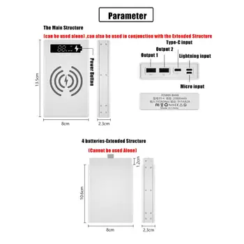 Imbinate, Combinate DIY Baterie 18650 Caz Banca de Putere Coajă de Încărcare Wireless Cutie