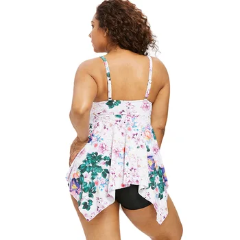 Wipalo Plus Dimensiune 5XL Print Floral Batistă Femei Set Talie Imperiu Cheii Tăiați Două Piese de îmbrăcăminte de Plajă Vacanță Set Pentru Vara