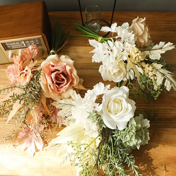 1 Buchet Hortensie, Trandafiri Artificiale, Flori False Festival DIY Acasă Partid Decor