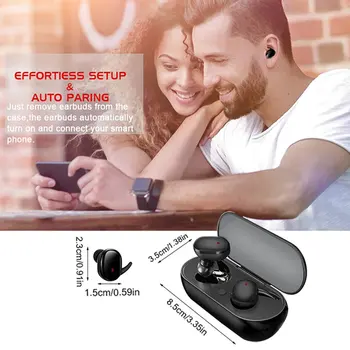 TWS Y30 Bluetooth Căști fără Fir 5.0 Sport Bluetooth Căști Auriculare Handfree Portabil cu Incarcare Cutie 4D Sunet Stereo