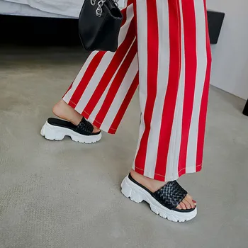 FEDONAS Confortabil Moda Peep Toe Feminin Papuci Platforme de Ridicat Hels Sandale de Vară 2020 Nouă Bază de Lucru Casa de Pantofi de Femeie
