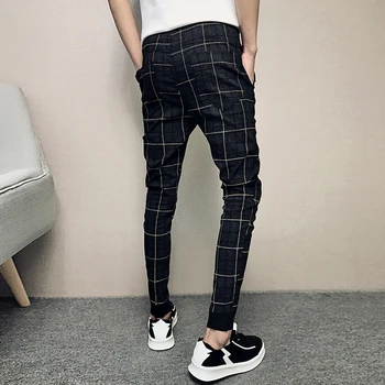 Noul Hot Pantaloni Barbati Slim Britanic Carouri Barbati Pantaloni de Moda de Înaltă Calitate 2019 Casual de Vara pentru Tineret Bărbați Hip Hop Pantaloni Barbati