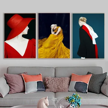 Moderno Wall Art Cameră Decor Acasă HD Printuri de Imagini Abstracte Femeie de Flori Moderne, Tablouri Canvas Nordic Poster