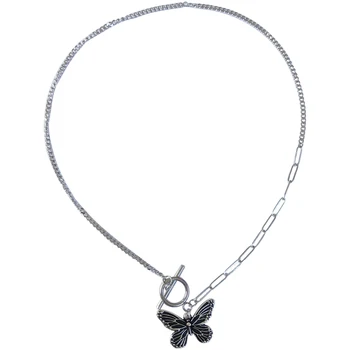 Întuneric fluture pandantiv colier feminin populare bijuterii de metal lanț de link-ul de vânzare fierbinte franceză de Bijuterii Colier pentru fete cadouri