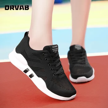Pantofi De Moda Femeie De Vara Din Dantela-Up Superficial Alb Negru Adidasi Ușor Respirabil Casual Pantofi De Înaltă Calitate, Pantofi De Mers Pe Jos