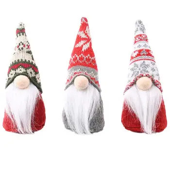 Gnome Crăciun Handmade Tricotate Fulg De Nea De Model Suedez Třmte Moș Crăciun Jucării De Pluș Papusa Petrecere De Vacanță Decor Acasă Ornament