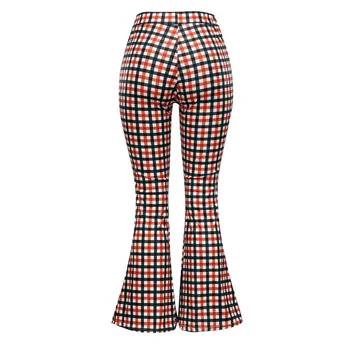 2021 Moda De Vara Femei Pantaloni Sexy Înaltă Talie Pantaloni Femei Carouri Liber Largi Picior Boot Cut Pant Ladies Slim Skinny Pantaloni