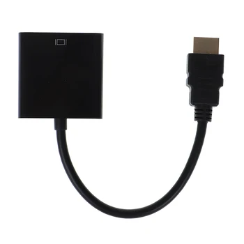 Negru HDMI la VGA adaptor cablu Proiector monitor HD converter cablu