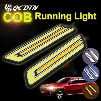QCDIN Auto LED Semnal Lumina COB DRL Daytime Running U-Forma de Zi LED de Conducere de Ceață Lampa de Ceață Lumina de Conducere Lumină de Funcționare