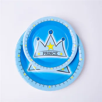 Prințul Moștenitor Tacamuri De Unica Folosinta Set Baieti De Ziua Copilului Duș Decor De Masă Șervețel De Hârtie Pentru Banner Plăci Consumabile Partid