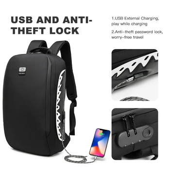 Weysfor de Afaceri Mari Rucsac Extern USB de Încărcare 15.6 inch Laptop Rucsac de Umăr pentru Bărbați Anti-furt Impermeabil, Rucsac de Călătorie
