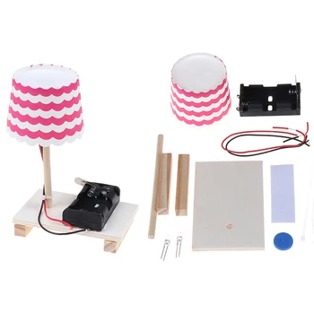 DIY Lampa de Birou Materiale Kit Lampa de Masa Asambla Jucării din Lemn Control Comutator Lampă de Birou Model Handmade Jucarii Educative pentru Copii de Jucarie