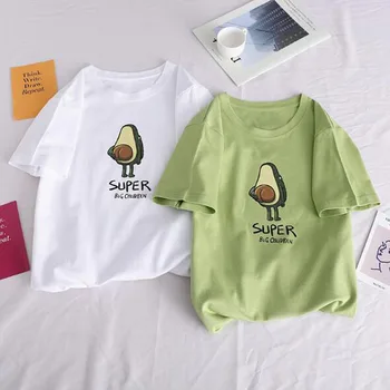 Fierbinte de Vânzare tricou Femei Drăguț Avocado Print Short Sleeve O Gât T cămașă Femei Slim Fit T-shirt Femei