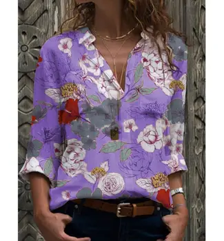 Femei tricou 2021 Noi Femeile Toamna Vara Topuri Si Bluze Tricou Plus Dimensiune Maneca Lunga, cu Dungi de Imprimare Femei Bluza Tricou