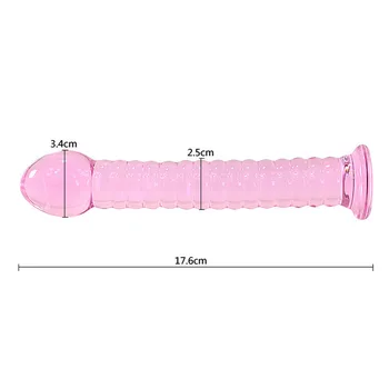 Sticlă anal plug g spot masaj bagheta roz frumos de sticlă penisului penis artificial jucarii sexuale pentru femei adulte masturbator vibratoare pentru femei